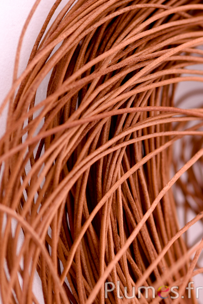 Lacet en cuir - épaisseur 1.2 mm - naturel